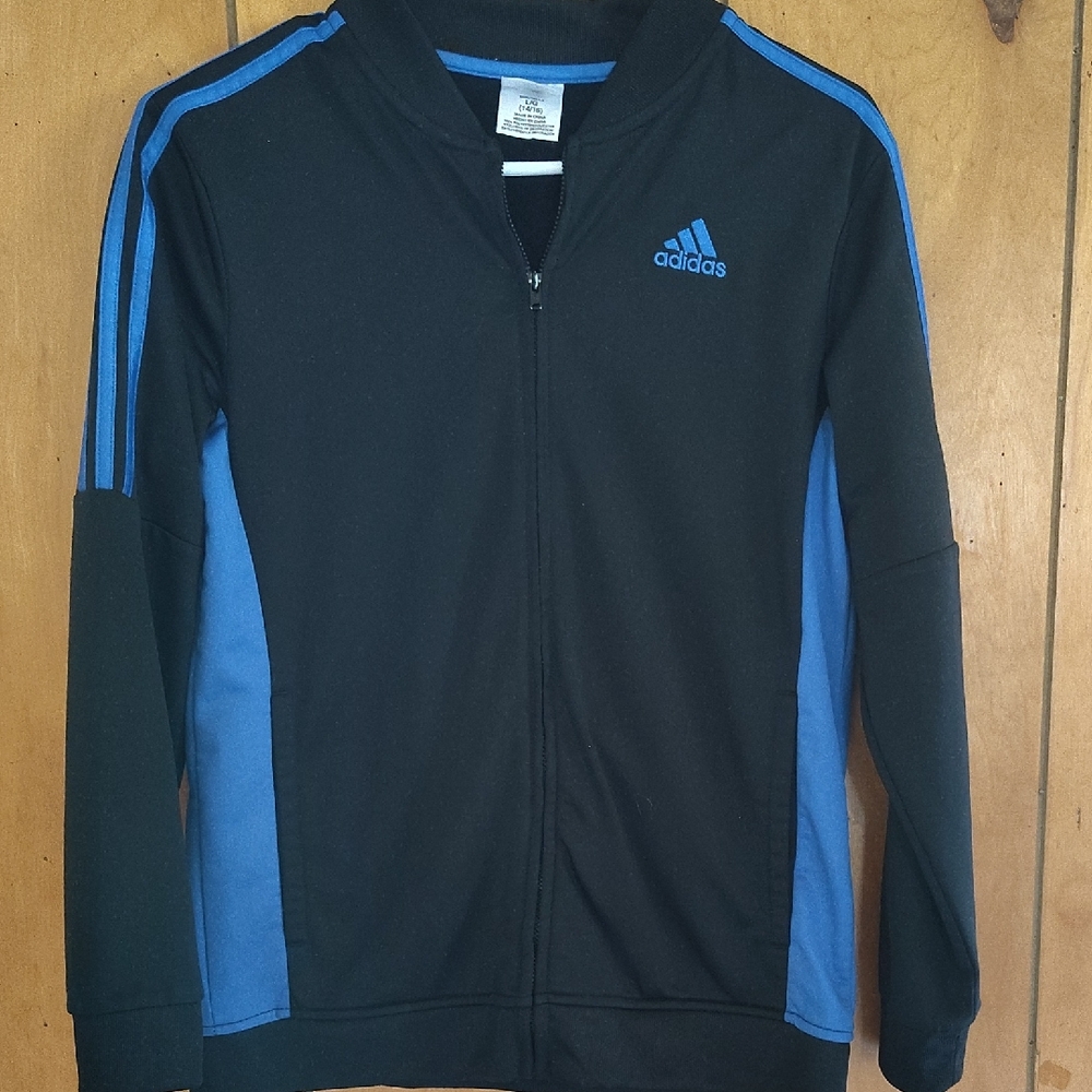 Adidas Kids Jacket in Black and Blue